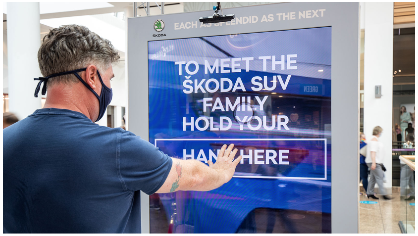 Skoda interactive campaign using touchless gestures through examples of dooh