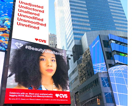 Image of woman in an unaltered Alternative Outdoor advertising Ad Campaign