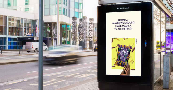 Image showcasing an example of DOOH Campaign on a digital bus stand