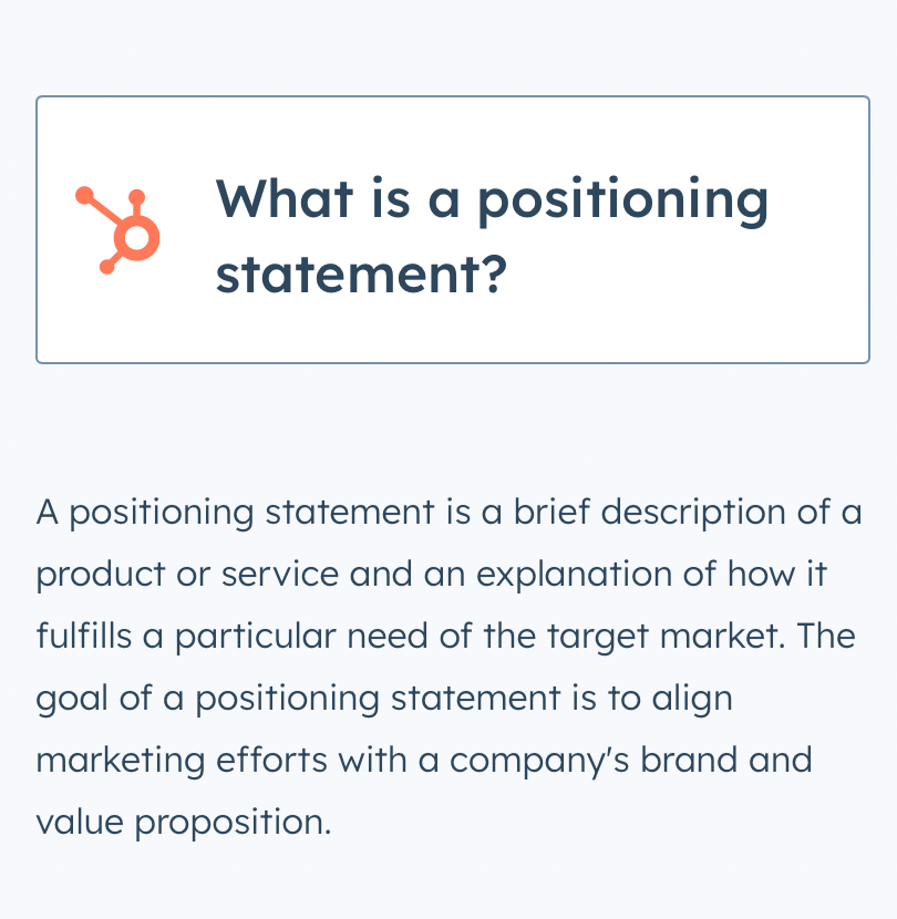 What is a brand positioning statement
