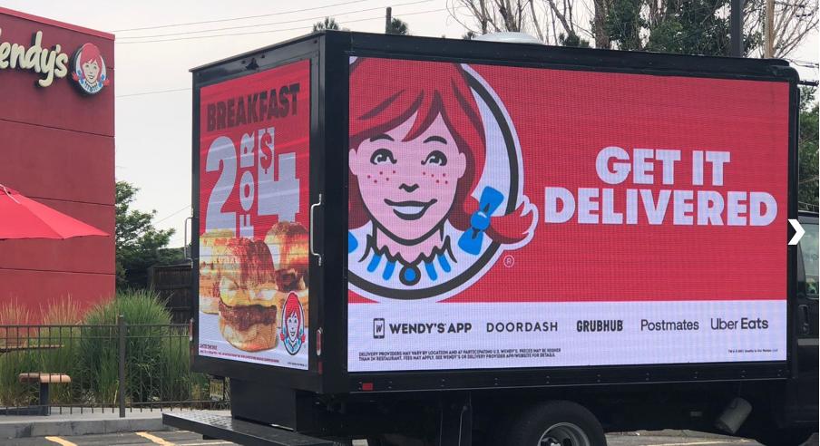 Wendy's billboard truck advertising
