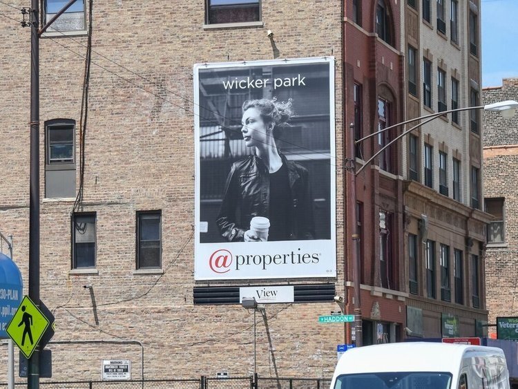 Wicker Park properties billboard